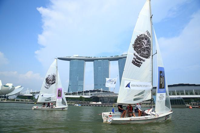 New sponsored sails over the Mafrina Bay Skyline - Photo by Howie Choo - 3rd Asia Pacific Student Cup 2014 © Howie Choo